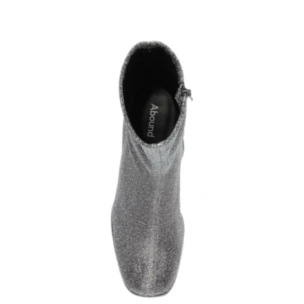 Abound Nordstrom Gray Ankle Boots Platform Block Heel Modern Stretch Boot NWT